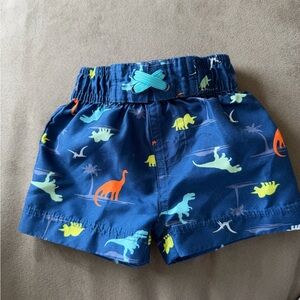 Wave Zone Navy Blue Toddler Swim Trunks with Colorful Dinosaur Print 3-6 months